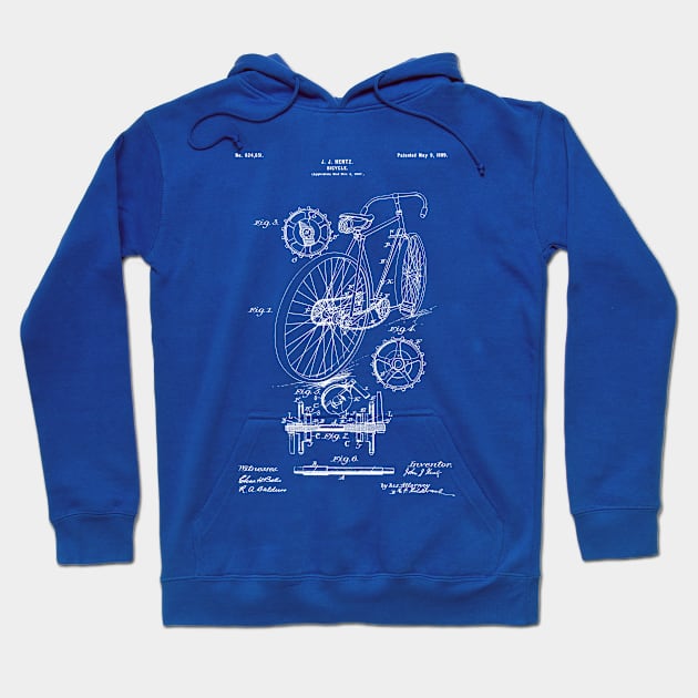 Vintage Bicycle - 1899 Patent Drawing - Apng Hoodie by SPJE Illustration Photography